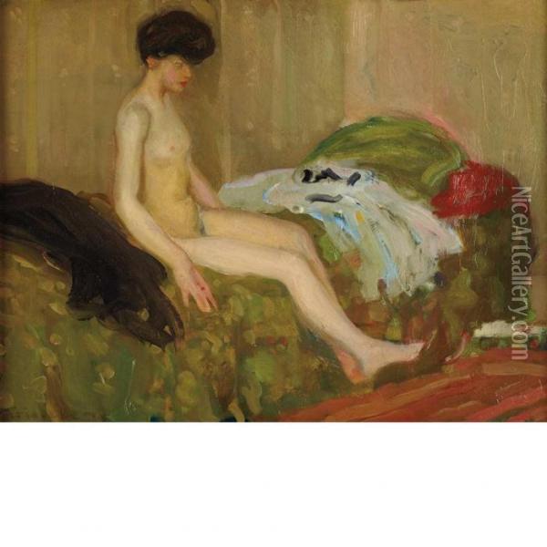 Seated Nude Oil Painting - Frederick Carl Frieseke