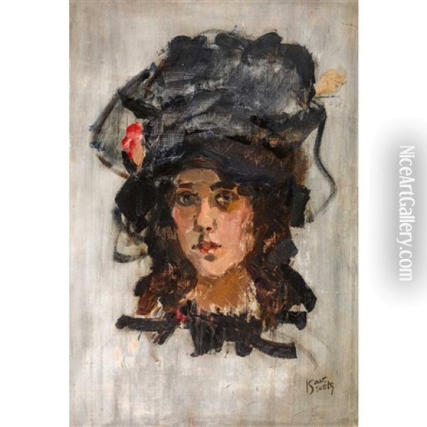 Jung Woman With Hat Oil Painting - Isaac Israels