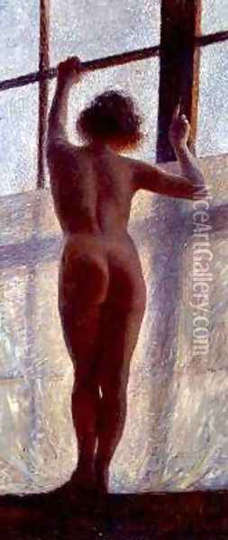 Nude at the Window 1905 Oil Painting - Pietro Mengarini
