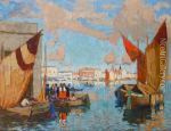 The Grand Canal, Venice Oil Painting - Konstantin Ivanovich Gorbatov