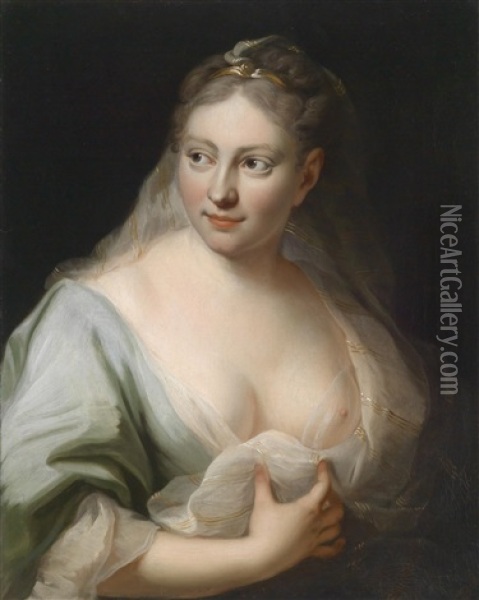 Bildnis Einer Dame In Antikisierendem Gewand Oil Painting - Ludovico Stern