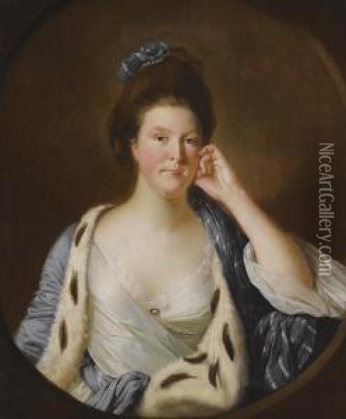 Portrait Of Lucy Stafford, Later Mrs Wilkinson (b. 1738) Oil Painting - Josepf Wright Of Derby