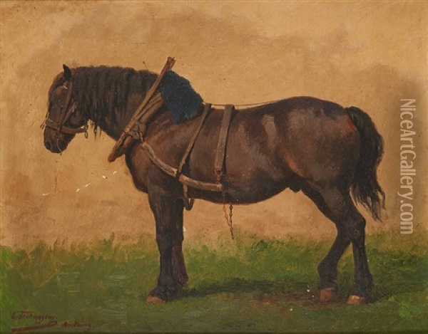 Brabancon A Anstaing Oil Painting - Charles Philogene Tschaggeny