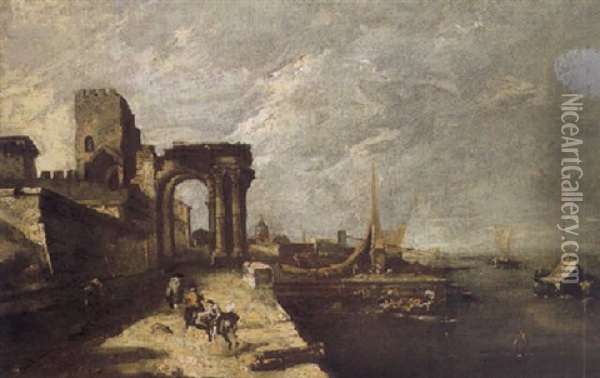 Venetian View Oil Painting - Giacomo Guardi