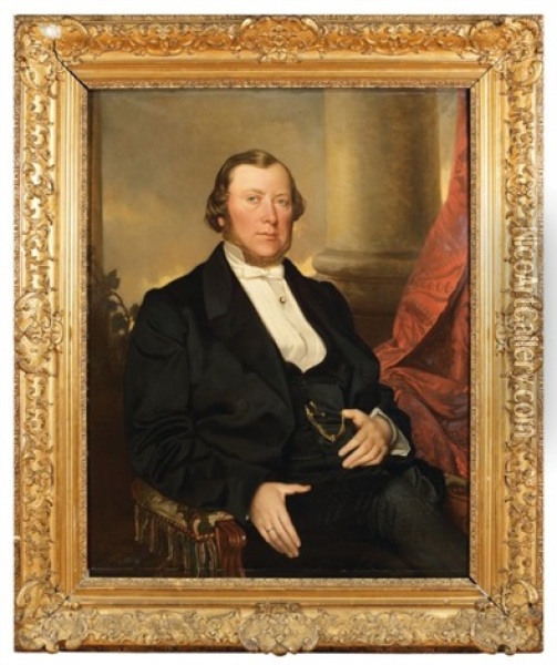 Portrait De Monsieur Louis-jean Screpel Oil Painting - Victor Louis Mottez