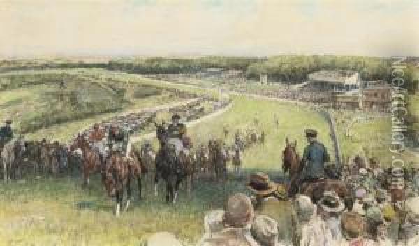 Glorious Goodwood Oil Painting - Gilbert Holiday