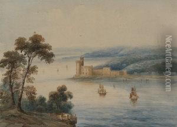 Blackrock Castle, On The River Lee Oil Painting - John Claude Bosanquet