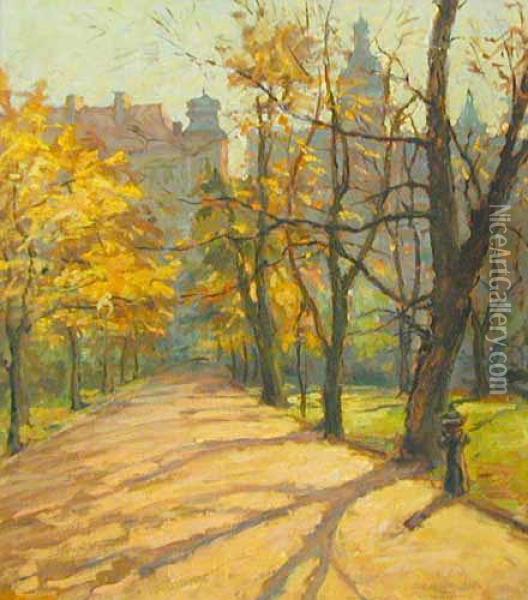 Widok Na Wawel Jesienia Oil Painting - Aleksander Boba