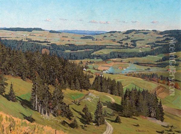 Blick Von Der Windeck Nach Nordwesten Oil Painting - Hermann Dischler