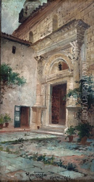 Portada De Una Iglesia En Jerez Oil Painting - Jose Montenegro Cappell