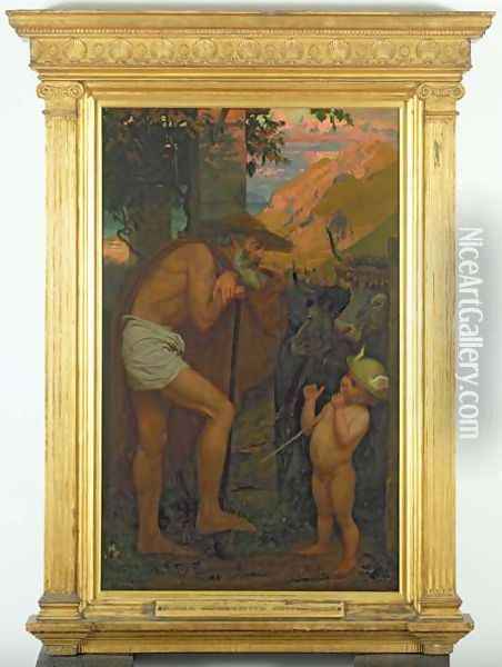 Mercury Stealing the Cattle of the Gods, 1860 Oil Painting - Sir Edward John Poynter
