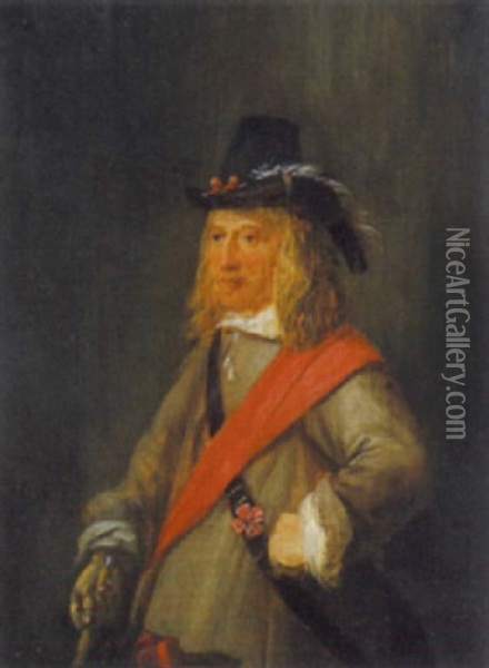 Portrait Eines Offiziers Oil Painting - Joos van Craesbeeck