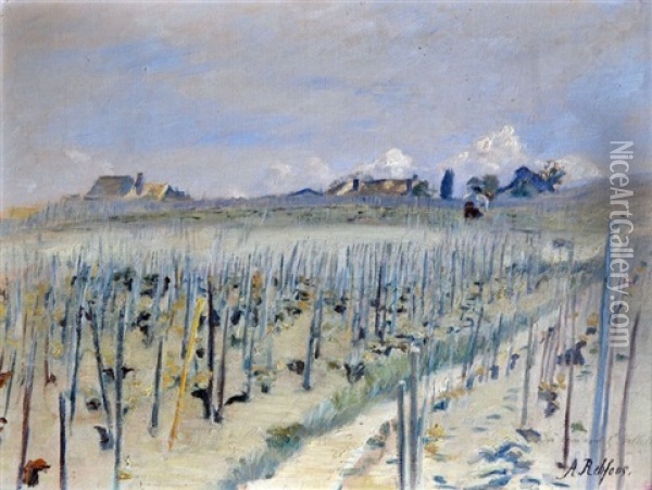 Paysan Dans Les Vignes En Suisse Oil Painting - Alfred Rehfous