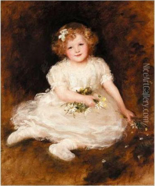 Portrait Of Vera Florence Rowe Oil Painting - Georges Sheridan Knowles