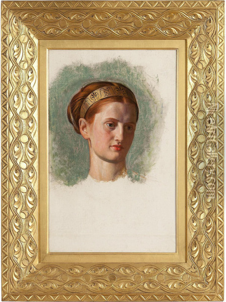 Portrait Study Of Miss Isabella Waugh Oil Painting - William Holman Hunt