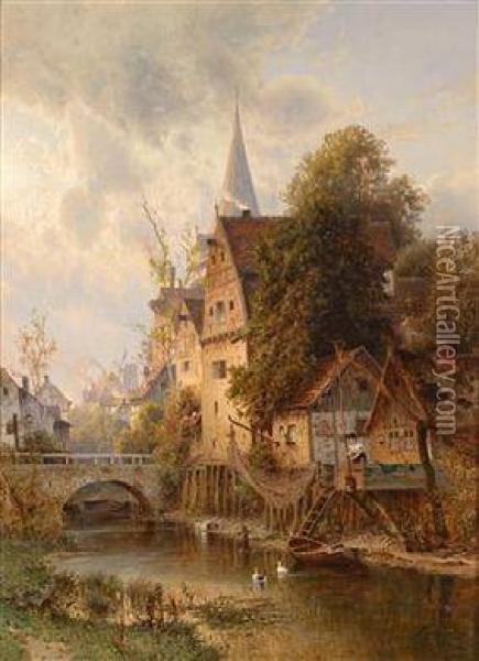 Stadtidylle Am Kanal Oil Painting - Paul Koken