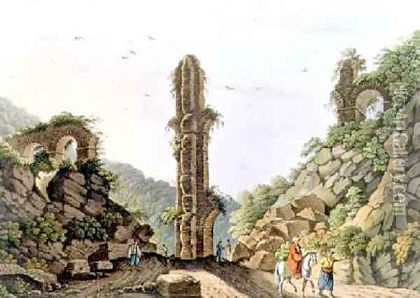 An Ancient Aqueduct in Samos plate 61 from Views in the Ottoman Dominions Oil Painting - Luigi Mayer