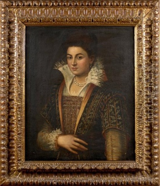 Portrait De Dame Au Collier De Perle Oil Painting - Lavinia Fontana