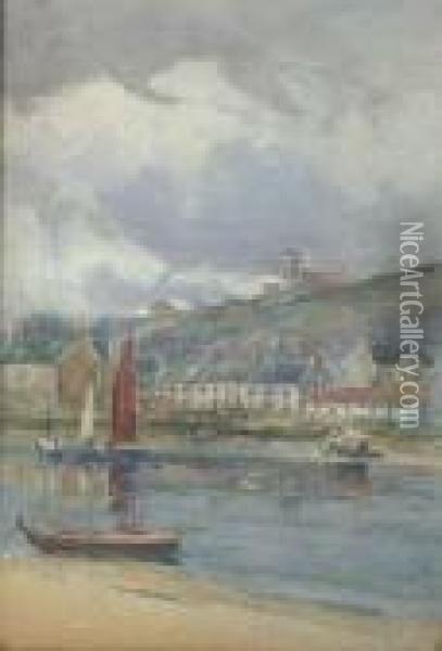 Old Harbour, Lossiemouth Oil Painting - David West