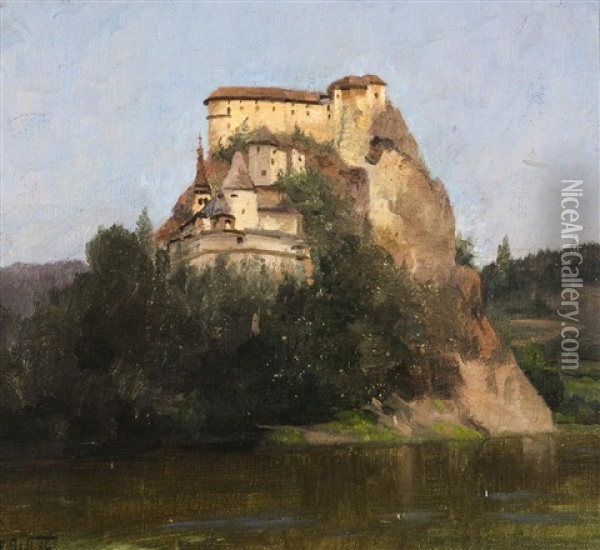Arwaburg (burg Orava) Oil Painting - Eduard Wirth
