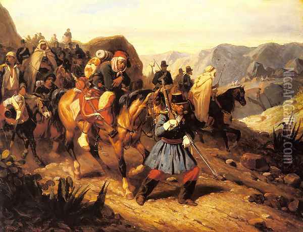 Returning from Battle Oil Painting - Joseph-Louis Hippolyte Bellange