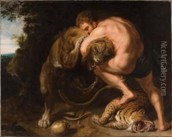 Hercule Etouffant Le Lion De Nemee Oil Painting - Peter Paul Rubens