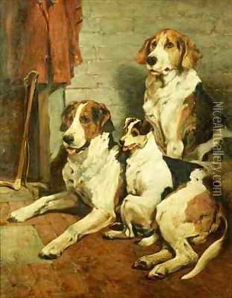 Foxhounds Oil Painting - John Emms