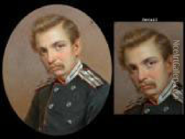 Mann In Uniform Oil Painting - Ilya Efimovich Efimovich Repin
