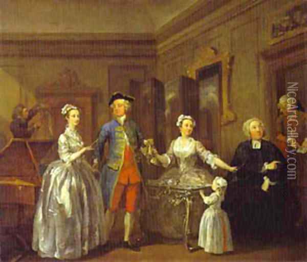 The Western Family 1730s Oil Painting - William Hogarth