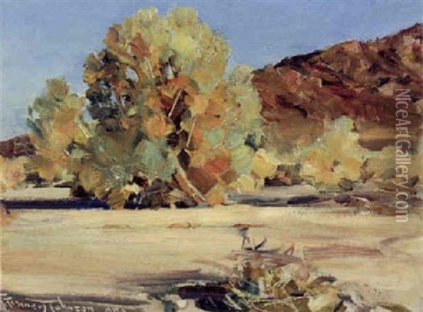 Smoke Tree Oil Painting - Frank Tenney Johnson
