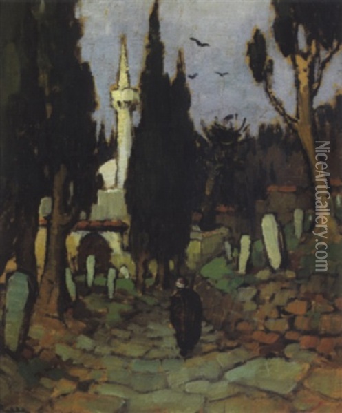 Sur Le Chemin De La Mosquee Oil Painting - Marcel Bell