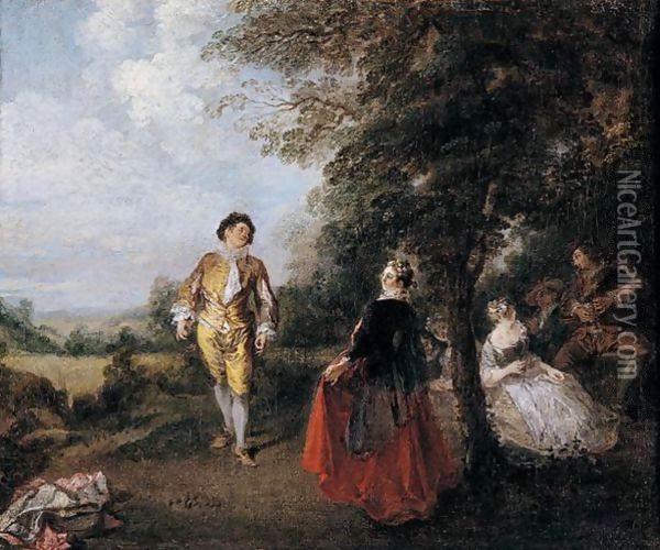 Fete galante Oil Painting - Nicolas Lancret