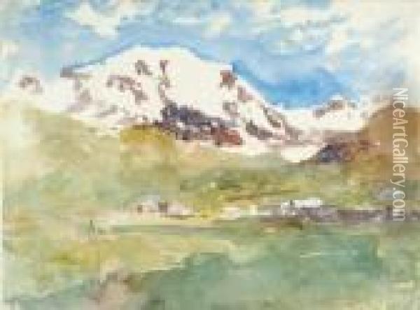 Andermatt, Switzerland Oil Painting - Hercules Brabazon Brabazon