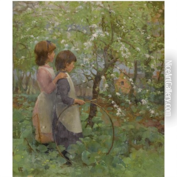 The Orchard Oil Painting - Elizabeth Adela Forbes