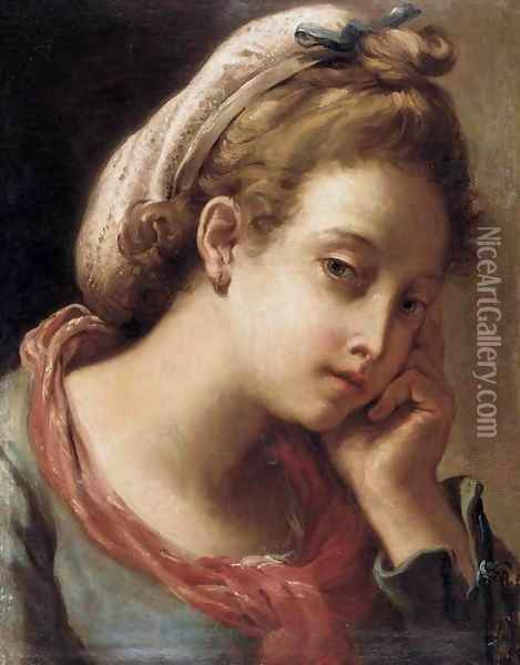 Portrait of a Young Woman Oil Painting - Gaetano Gandolfi