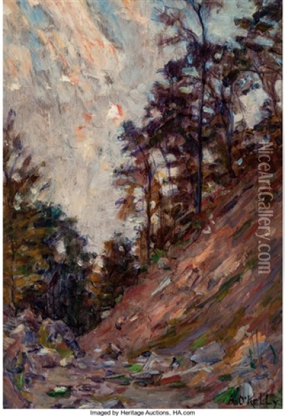 New England Landscape Oil Painting - Aloysius C. O'Kelly