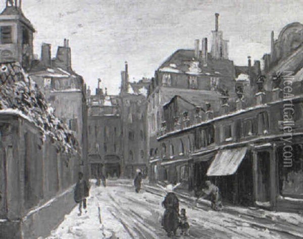 Street Scene, Pontarlier, France Oil Painting - William Samuel Horton