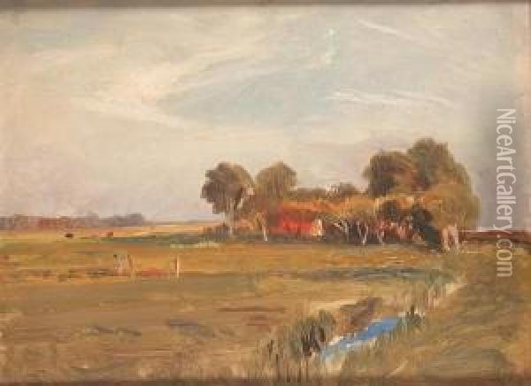 Marsh Farm Oil Painting - Frank Short
