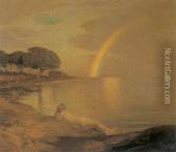 Rainbow Reverie Oil Painting - Emile Rene Menard