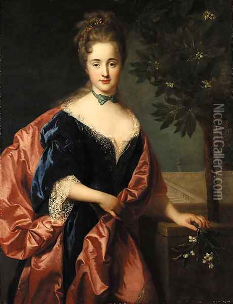 Portrait of a Lady Oil Painting - Alexis-Simon Belle
