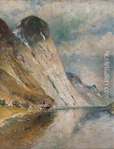 The Storfjord Oil Painting - Adelsteen Normann