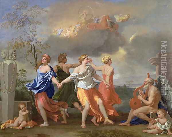 A Dance to the Music of Time, c.1634-36 Oil Painting - Nicolas Poussin