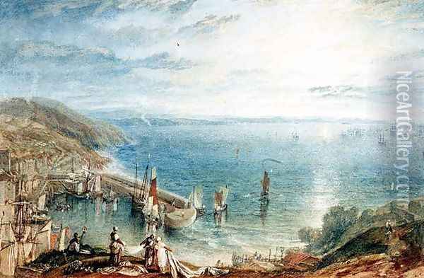 No.1790 Torbay from Brixham, c.1816-17 Oil Painting - Joseph Mallord William Turner