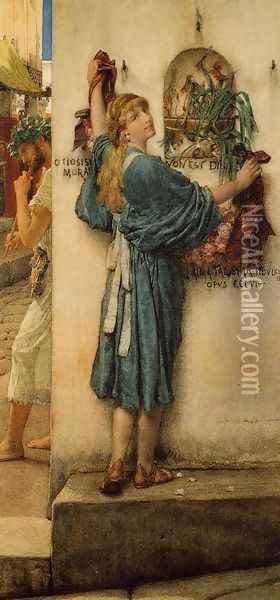 A Street Altar Oil Painting - Sir Lawrence Alma-Tadema