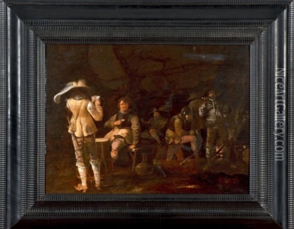 Militaires Dans Un Corps De Garde Oil Painting - Pieter Jansz Quast