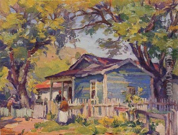 Native Home In Charleston, South Carolina Oil Painting - Mabel May Woodward