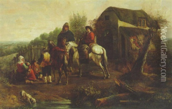 Peasants Resting Outside A Cottage Oil Painting - Aelbert Cuyp
