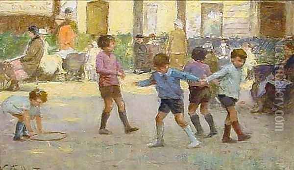 Children at Play Oil Painting - Victor-Gabriel Gilbert