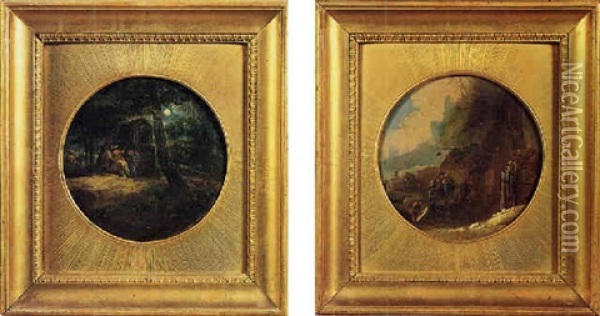 La Partenza Per La Caccia Oil Painting - Giuseppe Bernardino Bison