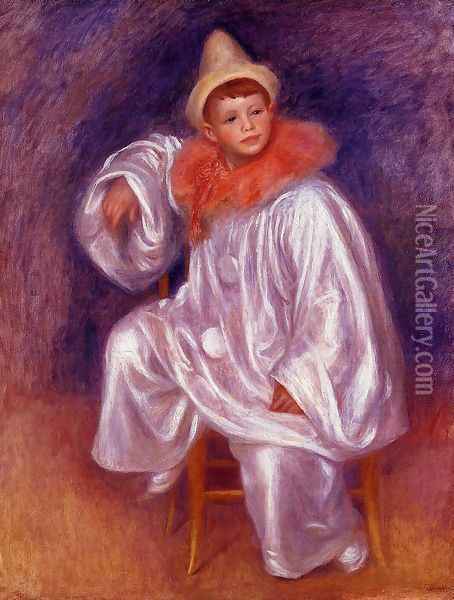 The White Pierrot (Jean Renoir) Oil Painting - Pierre Auguste Renoir